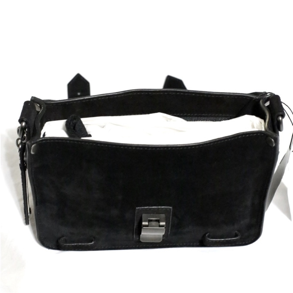 Proenza Schouler Black PS1 Black Suede Mini Crossbody Bag - Picture 3 of 7